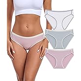 ANLIQI Women's Modal Underwear Microfiber Bikini Panties for Women Soft Moisture Wicking Underwear Ladies Hipster Panty S-3XL