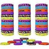 JAKADYUKS 60pcs Halloween Silicone Bracelets Party Rubber Wristbands Trick or Treat School Supplies Return Gifts Bulk Toys for Teacher Prizes Party Accessories