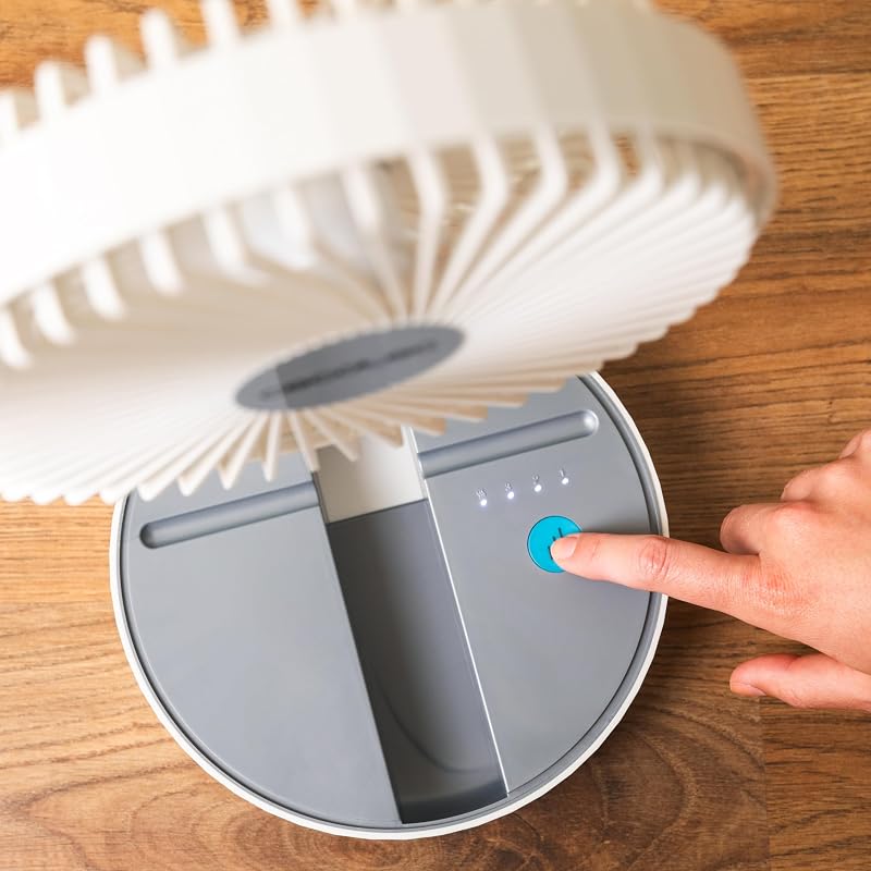 Ventilador Portátil Plegable 800 FoldAir Portable. Batería 7200mAh, Diseño Extensible y Ajustable, 5 Aspas Aerodinámicas, 8 Pulgadas, 3 Velocidades, Fácil Control