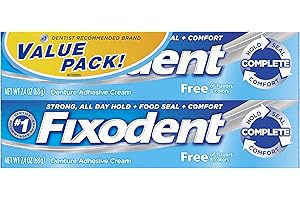 Fixodent Free Denture Adhesive Cream 2.40 Ounce (Pack of 2)