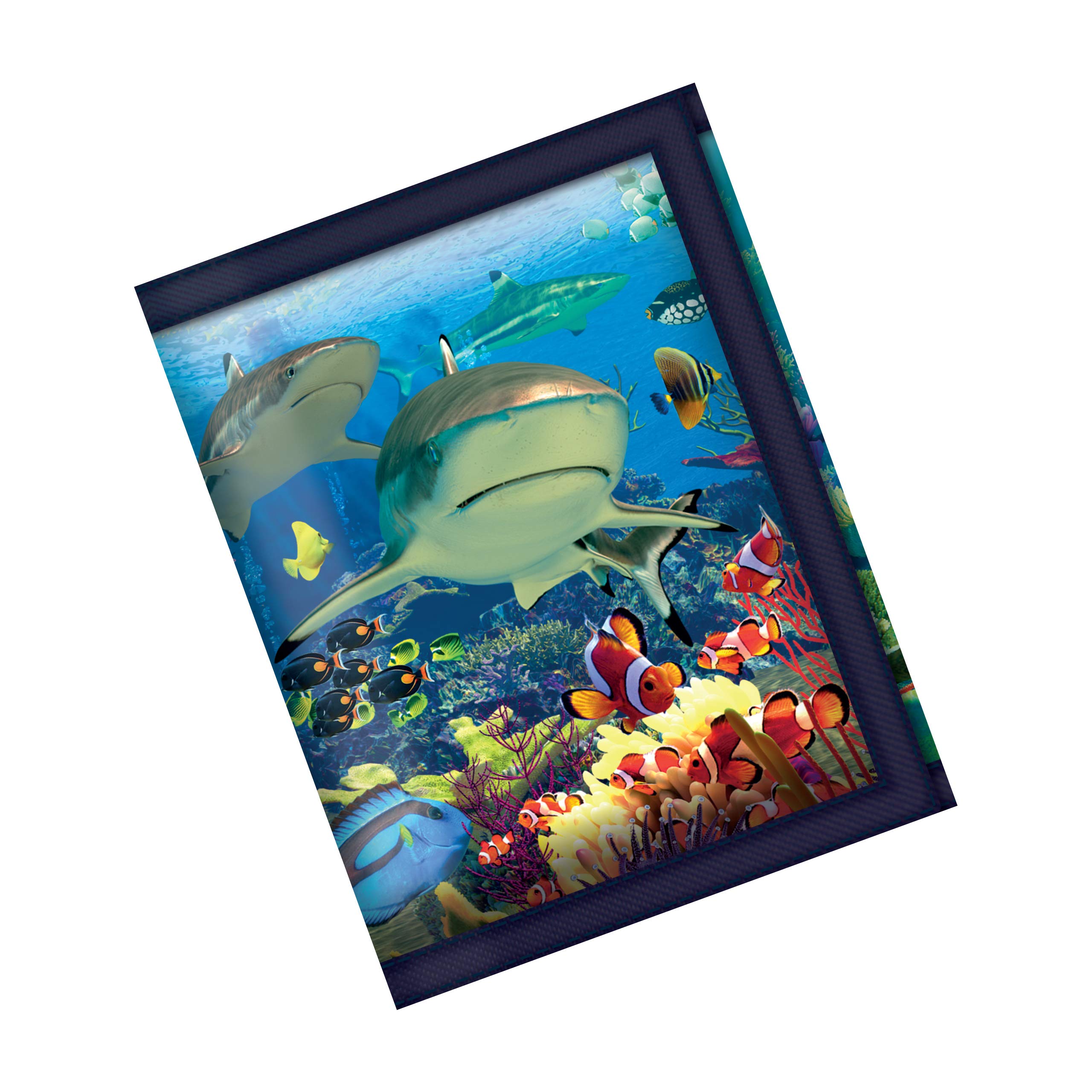 3D LiveLife Wallets - Shark Reef from Deluxebase. Cool Lenticular Shark Trifold Wallet with Zipper, Coin Pocket, Keyring and Card Holder. Animal Themed Small Gifts for Men and Women. — image 1