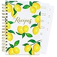 Teal Petal Blank Recipe Book To Write In Your Own Recipes - Recipe Notebook, Hardcover Recipe Journal Keepsake Cookbook for Organizing Favorite Family Recipes With Tabs, 5.75x8.75" Lemons