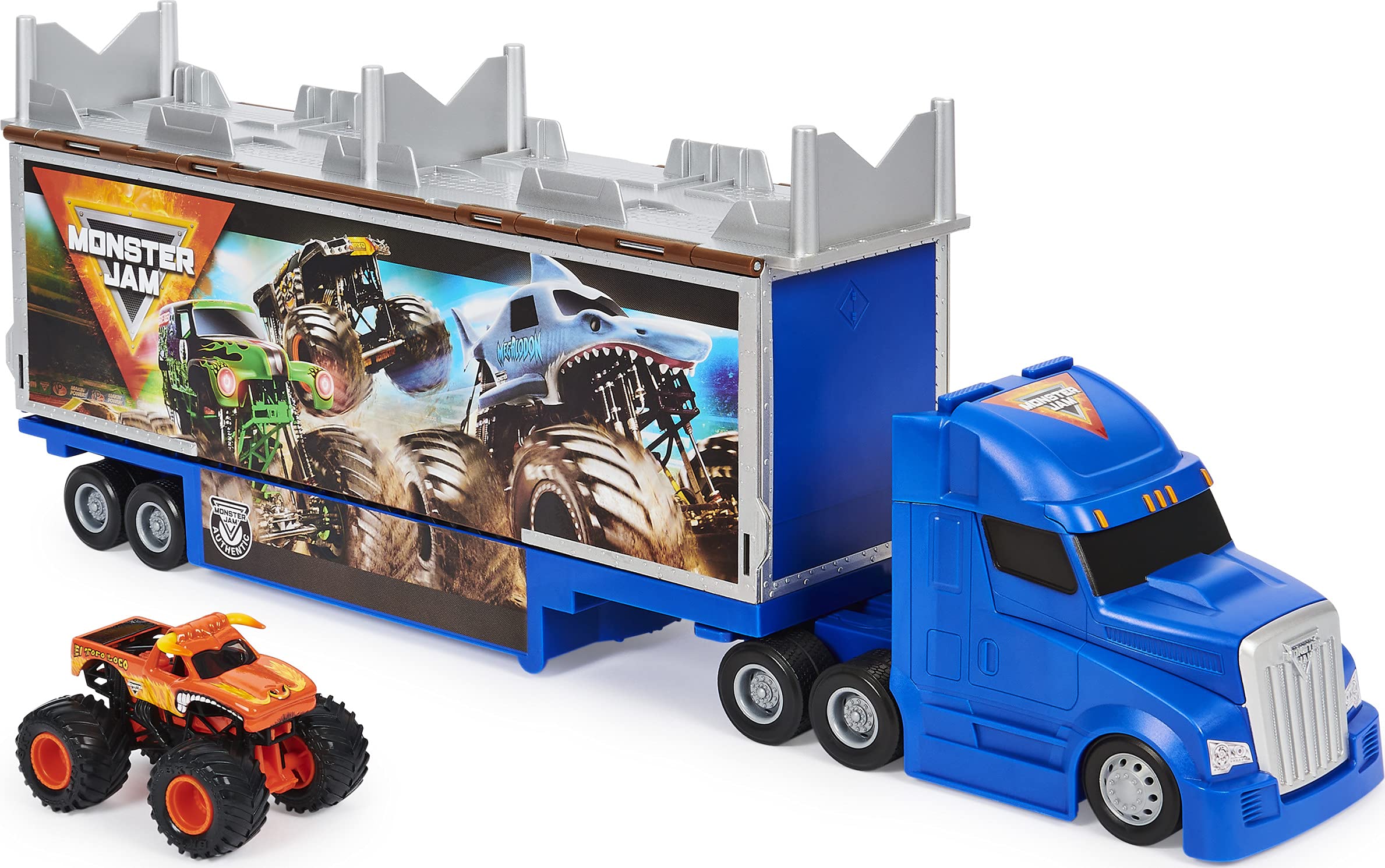 Monster Jam Official 2 in 1 Transforming Hauler Playset with Exclusiv | amzdealz