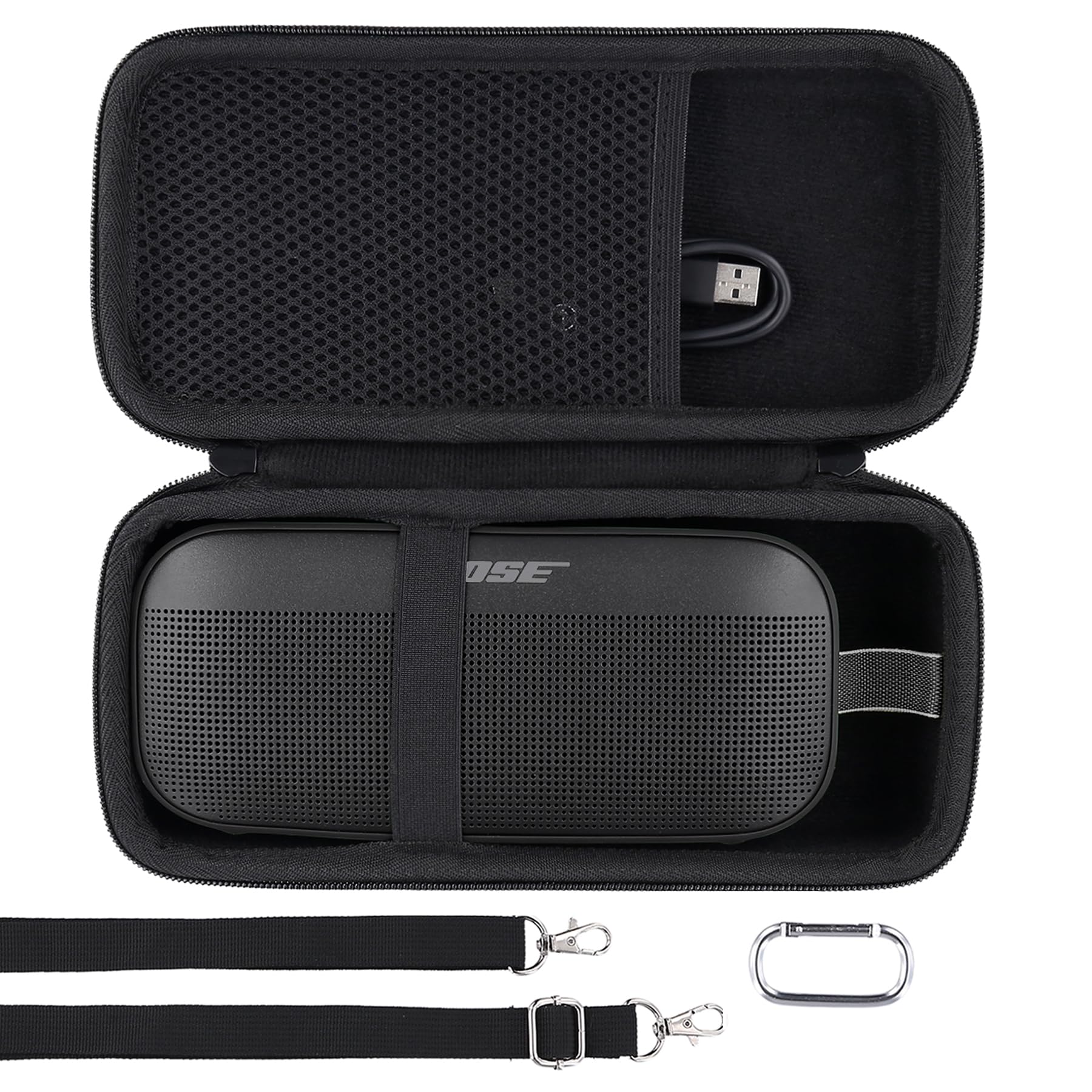 Khanka Hard Carrying Case Compatible with Bose SoundLink Flex 2nd Gen/Bose SoundLink Flex Bluetooth Portable Speaker,Black,Case Only — image 1