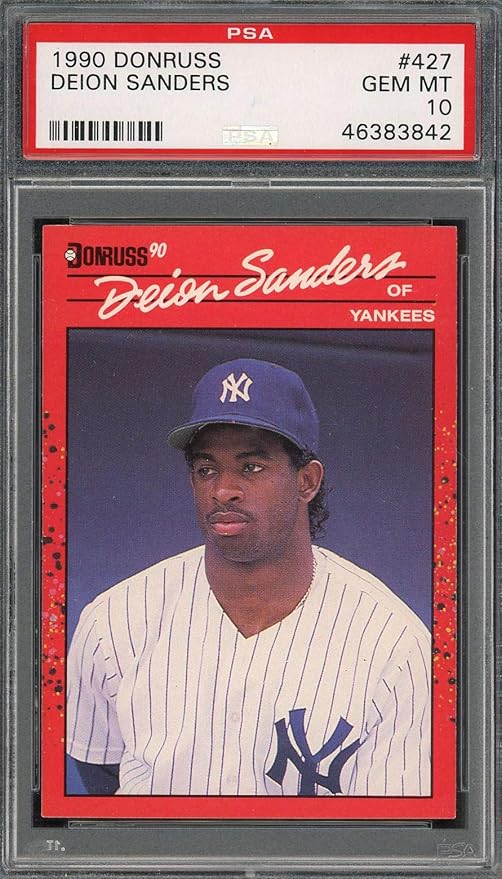 Deion Sanders New York Yankees 1990 Donruss Baseball
