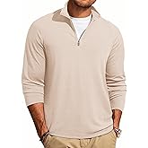 JMIERR Mens Quarter Zip Shirt Ribbed Casual Lightweight Golf T Shirts Long Sleeve Athletic Workout Pullover Muscle Tee