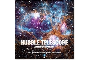 VINDORA 2024-2025 Wall Calendar - Hubble Telescope Wall Calendar 2024-2025, July 2024 - Dec 2025, 24" x 12" (Open), Hanging Hook, Blocks and Holiday - Stunning Hubble