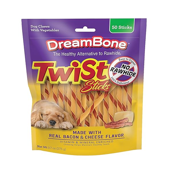 DREAMBONE TWIST STICKS, MADE WITH REAL BACON AND...