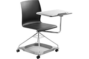 National Public Seating Mobile Chair with Tablet Arm and Storage, Black