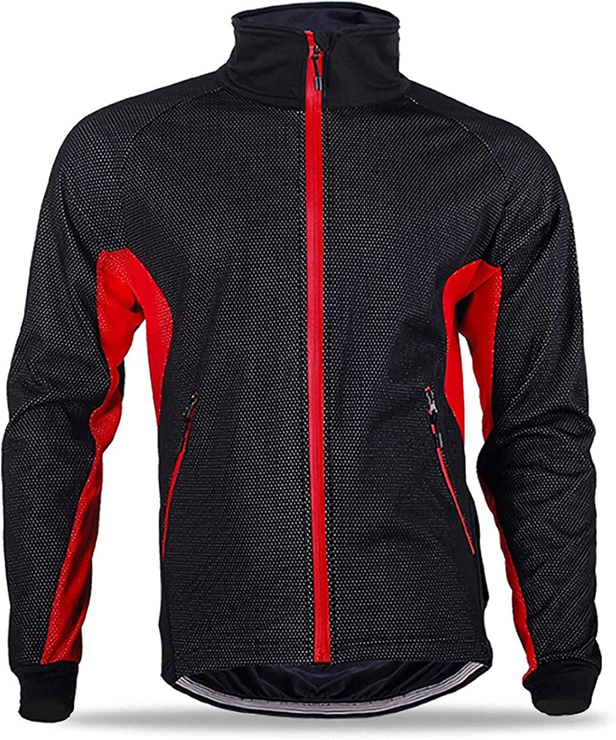 LINGYUN Winter Fahrradjacke für Herren Fleece Thermo Fahrradjacke Winddicht Atmungsaktiv