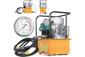 ZHFEISY 110V Electric Driven Hydrauic Pump - 750W Double Acting Hydraulic Pump + Solenoid Valve Pedal Switch for Punching/Bending/Jack Machine 7L Capacity 30KG