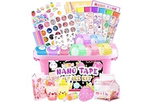 ZiZa Nano Tape Bubble Kit for Kids, Nano Tape Squishy Maker Making Kit, Christmas Birthday Arts and Crafts Toys Gifts for Girls, Step by Step Video Tutorials