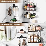KEGII Suction Cup Shower Caddy 4-Piece Set with 2 Caddies Soap Holder Hooks view 4