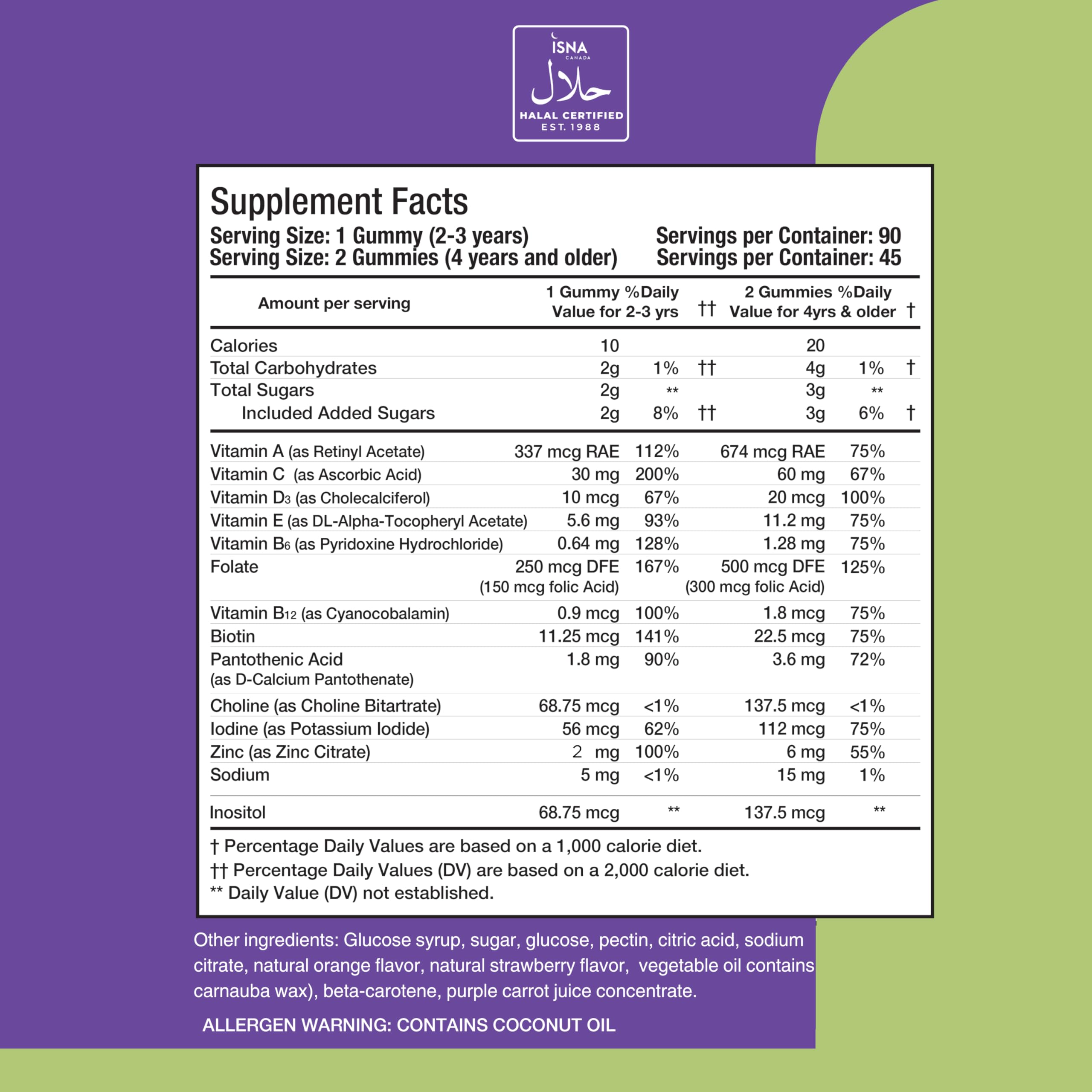 Halal Vitamins, Kids Vitamins, Kids Multivitamin Gummies Noor Vitamins: Vitamin C for Kids, D3, and Zinc for Immunity, B6 B12 for Energy. Non-GMO, Halal Gummies - 90 Count Gummy Vitamins for Kids