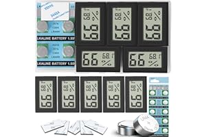VAIKBY 5-Pack Mini Digital Thermometer Hygrometer, Indoor Room Temperature Humidity Meter Gauge Monitor, Large LCD Display Fahrenheit for Greenhouse, Home, Reptile, Humidors, Office, Garden