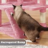 Yaheetech 138.5cm Cat Tree Tower Multilevel with Condos Sisal Posts Pink view 6