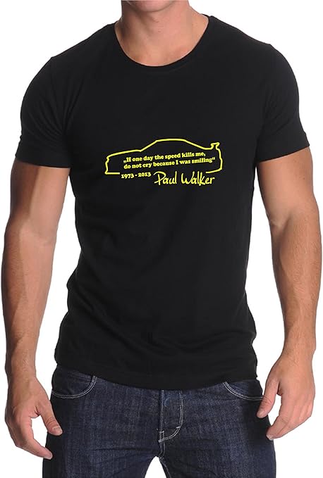 Paul Walker S Citation Impression Sur T Shirt Noir Avant Jaune Xl Amazon Fr Cuisine Maison