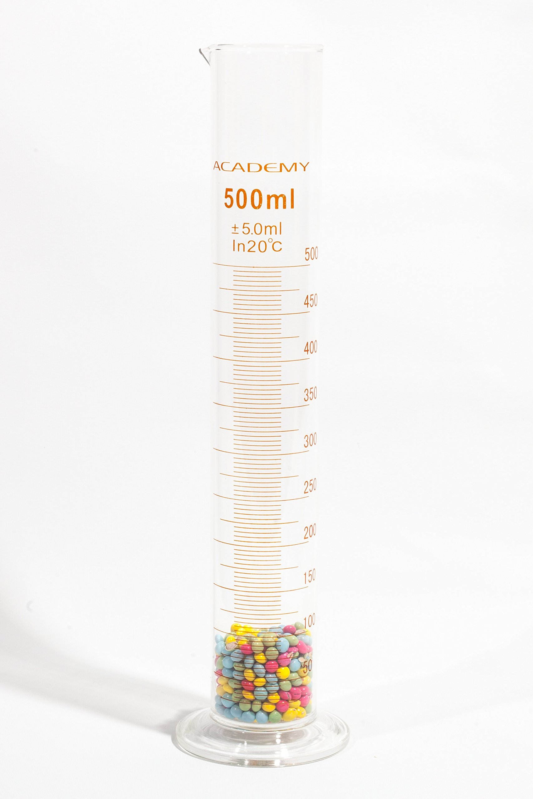 Academy 7Z-PPRJ-LLTM-FBA GLASS MEASURING CYLINDER (GRADUATED BOROSILICATE GLASS) 500ML