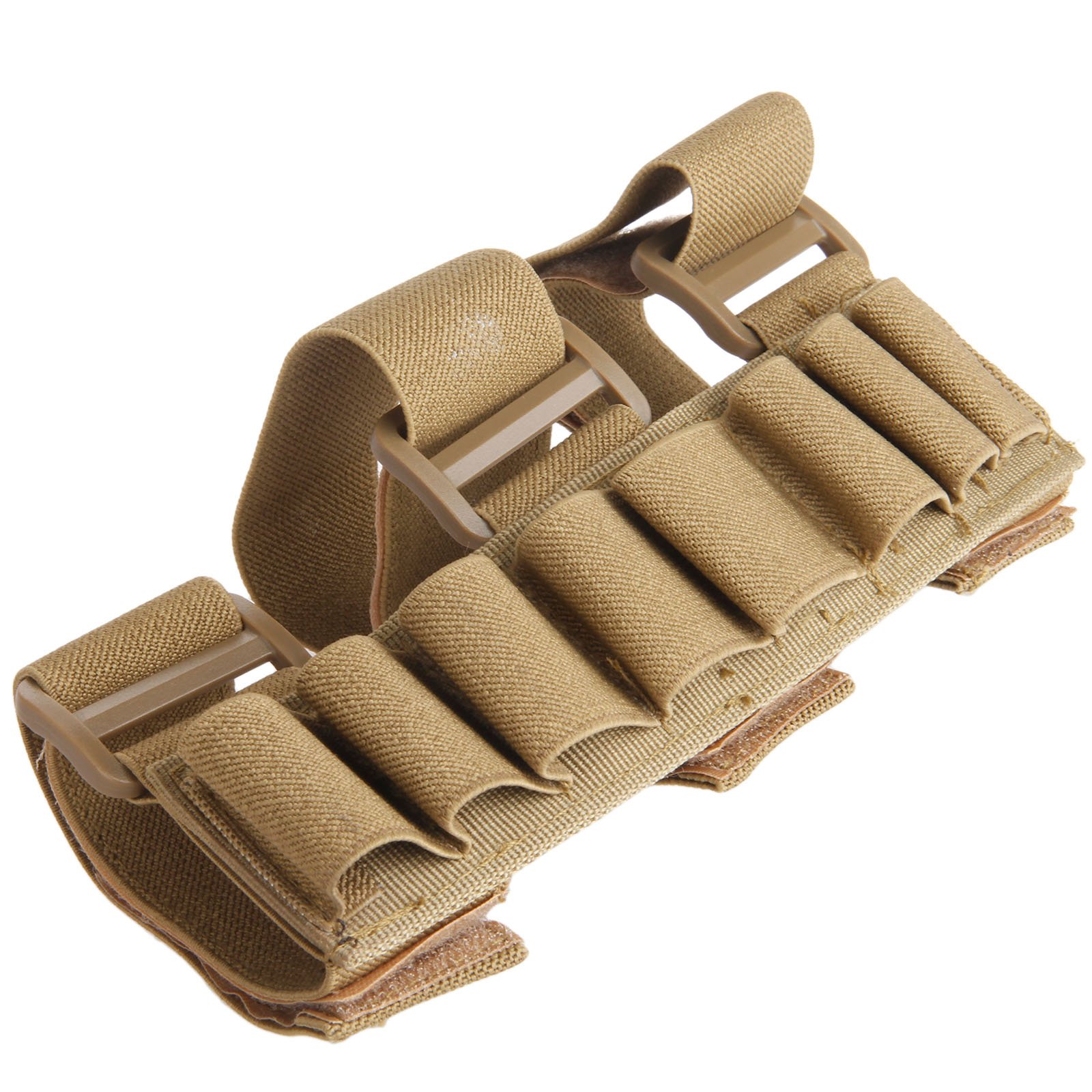 Shotgun Cartridge Belt Holder Tactical Hunting 8 Rounds Belt Ammo Carrier for Military Army Marine Hunting Nylon Khaki