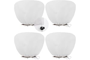 ANGAR 4 Pcs Plant Covers Freeze Protection for Winter, Frost Blankets Cloths with Zipper/Drawstring, Large Plant Frost Protec