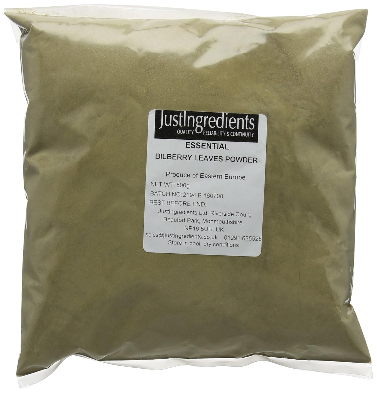 JustIngredients Essentials Bilberry Leaves Powder 500 g Amazon.co.uk