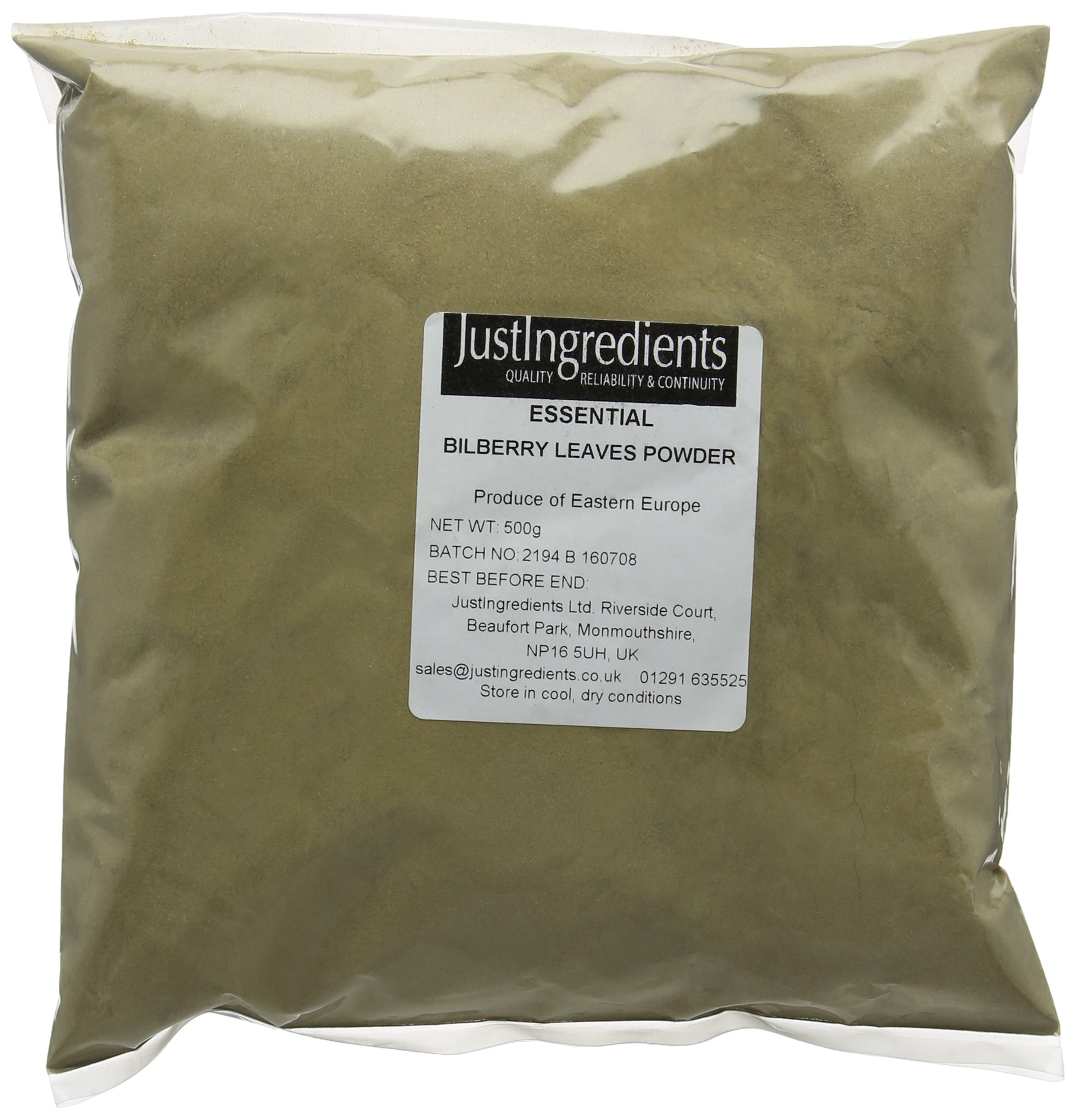 JustIngredients Essentials Bilberry Leaves Powder 500 g