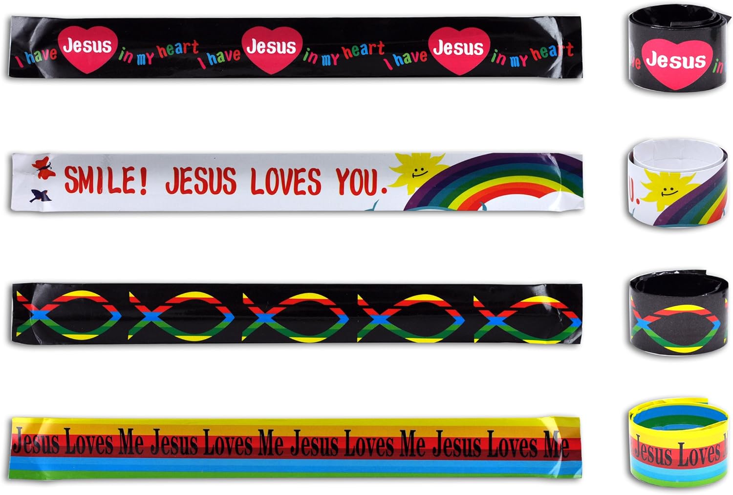Religious Inspirational Message Slap Bracelets 12 Pack