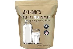 Anthony's Non Fat Milk Powder, 2 lb, Instant, Gluten Free & Non GMO