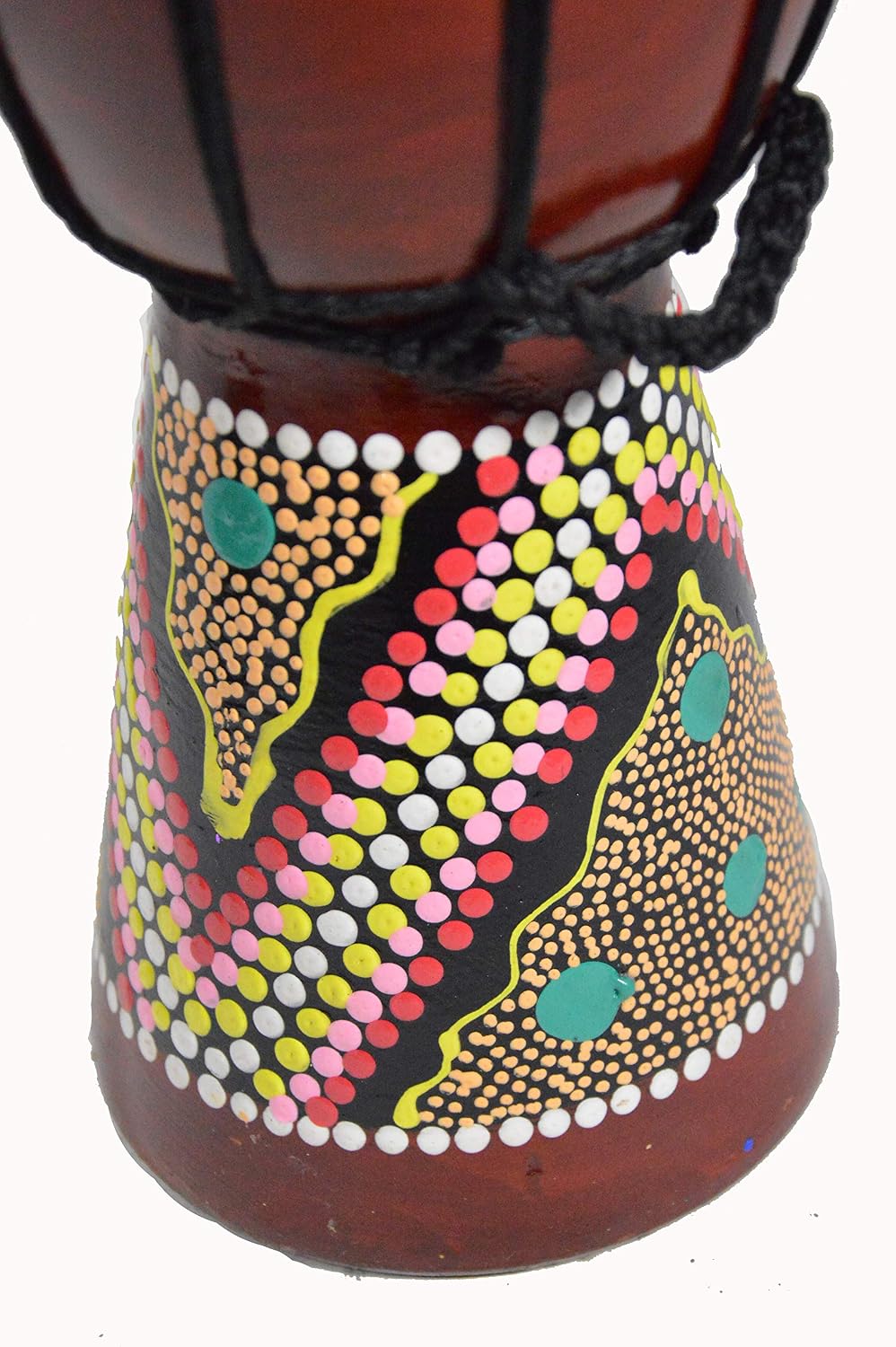 CLEARANCE 12" DJEMBE DRUM BONGO HAND CARVED AFRICAN ABORIGINAL ART DESIGN - Image 4
