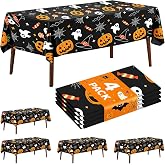 CXPSINC 4 Pack Halloween Tablecloth,54" x 108" Pumpkin Ghost Rectangular Plastic Table Cloth Large Size Halloween Table Covers for Home Decor Halloween Party Decorations (Pumpkin Ghost)