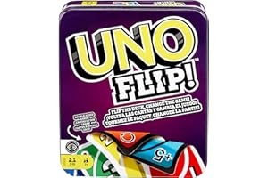 Mattel Games UNO FLIP Card Game with Color Blind Accessible Deck for Kids, Adults & Family Night, 2 to 10 Players
