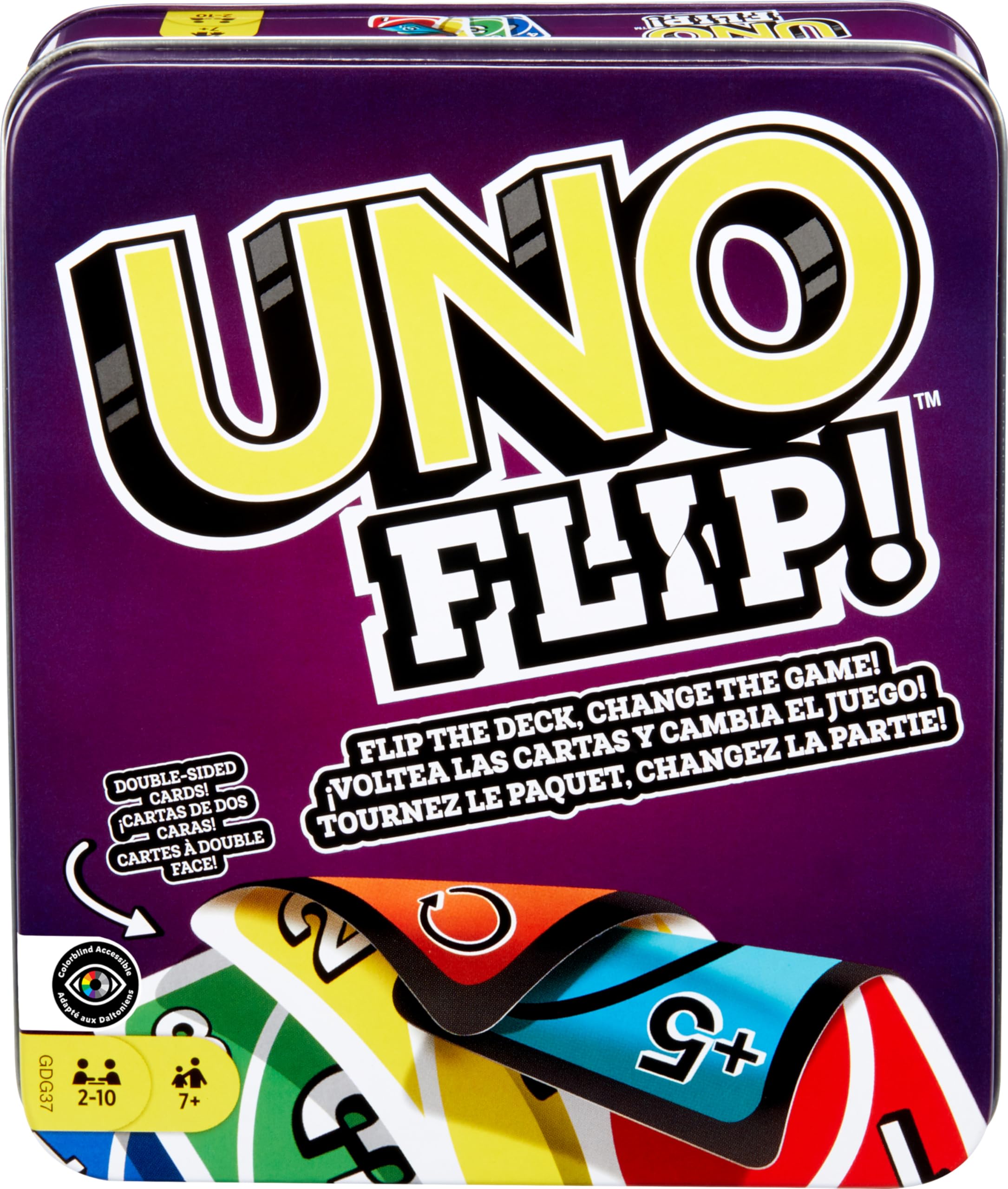 Mattel Games UNO FLIP! Family Card Game, with 112