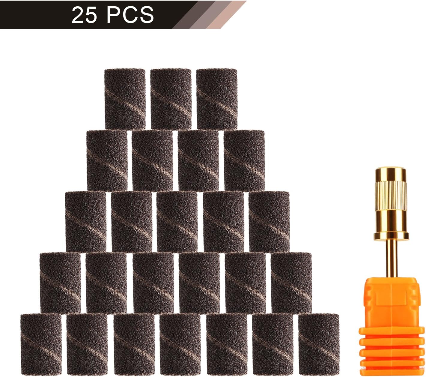 WILSON Drum Sander Set with Sanding Band Mandrel, 25pcs Sanding Bands for Dremel Rotary Tool, 150 Grit