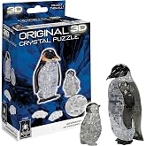 BePuzzled | Penguin and Baby Original 3D Crystal Puzzle, Ages 12 and Up | Penguin &amp; Baby Crystal 3D Puzzle, 43-Piece Brain Teaser for Adults &amp; Kids, Collectible Animal Display Model, Level 2