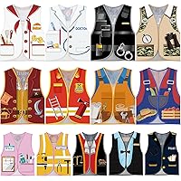 13 Pcs Dress Up Clothes for Kids, Boys & Girls Role Play Costume Career Pretend and Play Vest for Dramatic Party Performance