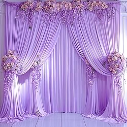 6 Panels Lavender Backdrop Curtains for Wedding