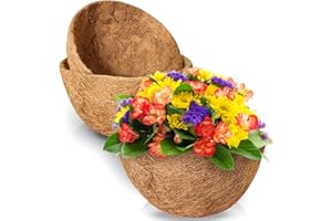 TigeJoy Coco Coir Liners for Hanging Baskets, 100% Natural Coco Fiber Replacement Liner, 2PCS 16 inch Thick Round Coconut Liners for Garden Plants Flower Vegetable Pot, Planter Insert
