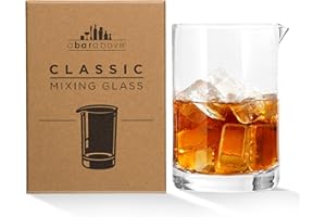 A Bar Above Classic Style Cocktail Mixing Glass – Thick, Sturdy Glass Beaker to Mix & Stir Cocktails – Drink Mixer Glass for 