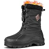 LACKWAR Snow Boots for Men Winter Waterproof Insulated Non Slip Plush Lined Outdoor Lightweight Warm Tactical Work Hiking Snow Boots