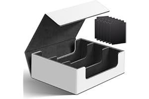 HOMTHY 1800+ Card Deck Case for Trading Cards, Magnetic Closure Card Holder Magic Card Holders Fit for YuGiOh, MTG and Sport Cards (White+Black)