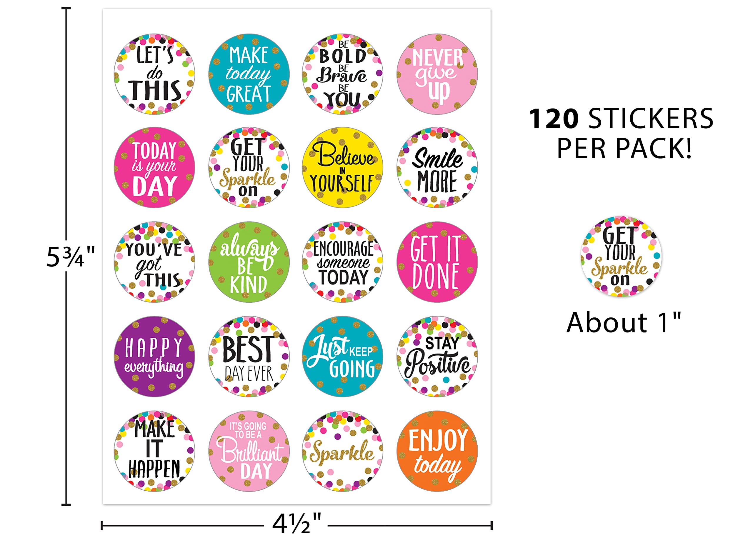 Confetti Words to Inspire Planner Stickers