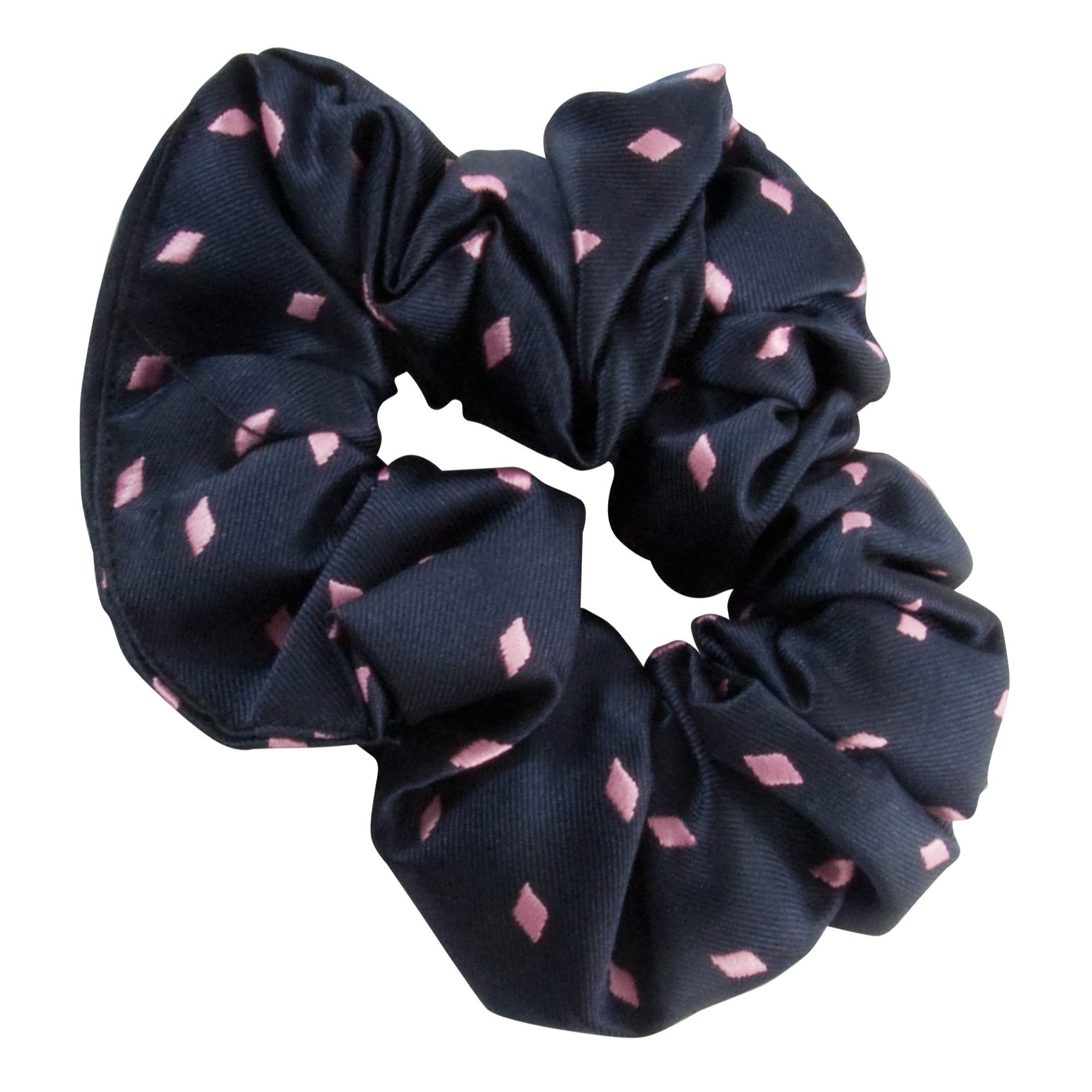 Equetech Diamond Showing Equestrian Hair Scrunchie – Navy/Pink Riding Competition Accessory