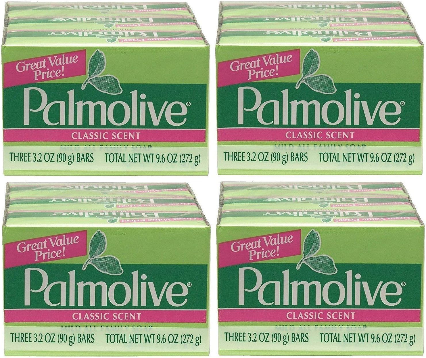 Palmolive Bath Bar Soap, 3.2 oz Bars, Mild All Family, Classic Scent
