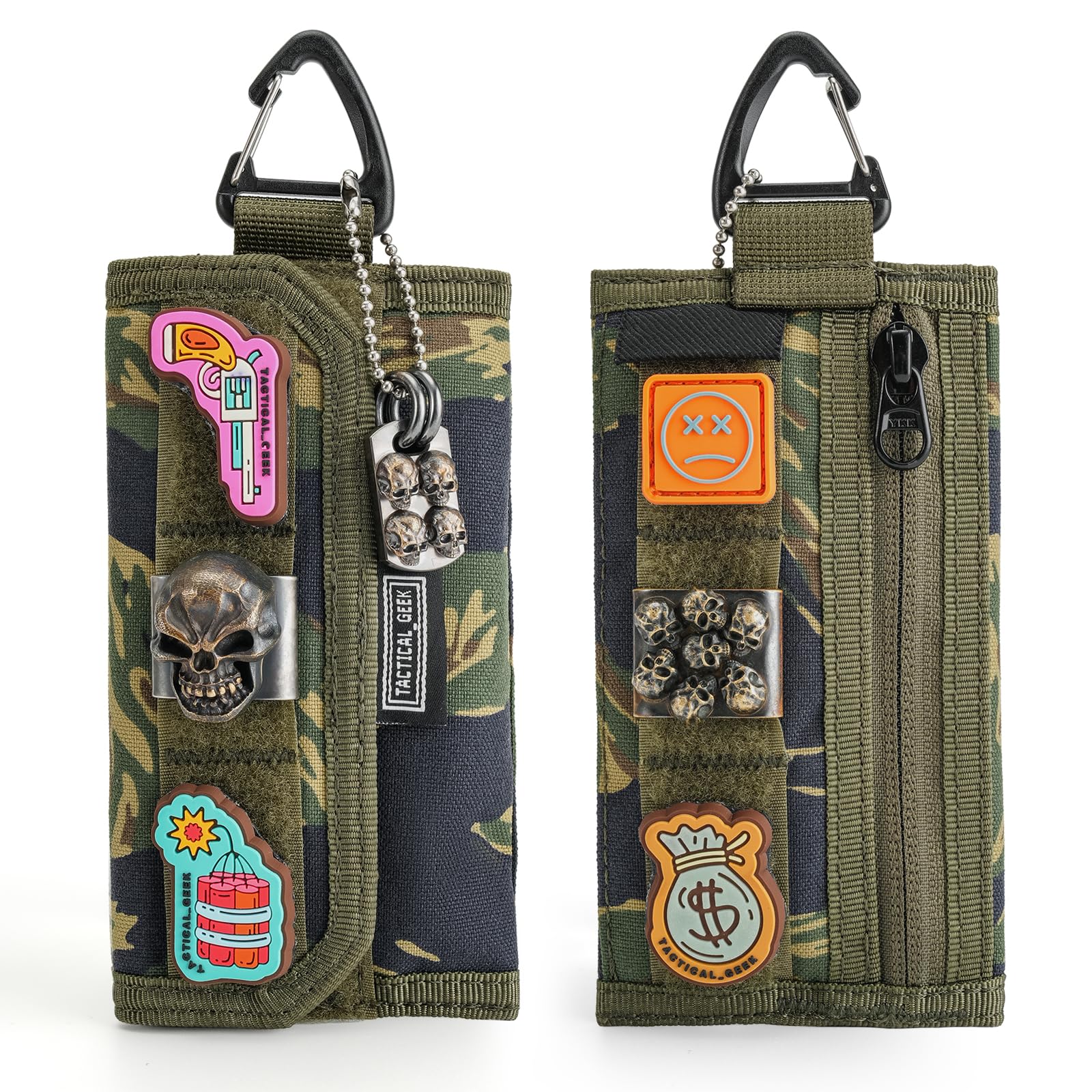 TACTICAL GEEK Storage A2 M EDC Pouch Organizer, Nylon Coin Purse, Multi-Purpose EDC Storage Pocket, Multitools Small Pocket Organizer for Men, Compact Gadget Pouch for Daily Carry, Camouflage