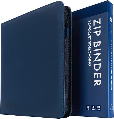 Vault X 12 Pocket Trading Card Zip Binder 480 Cards Blue