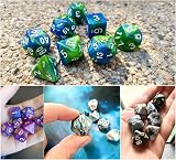 CREEBUY Polyhedral DND Dice Set 42 Pieces Double-Colors D4 D6 D8 D10 D12 D20 view 4