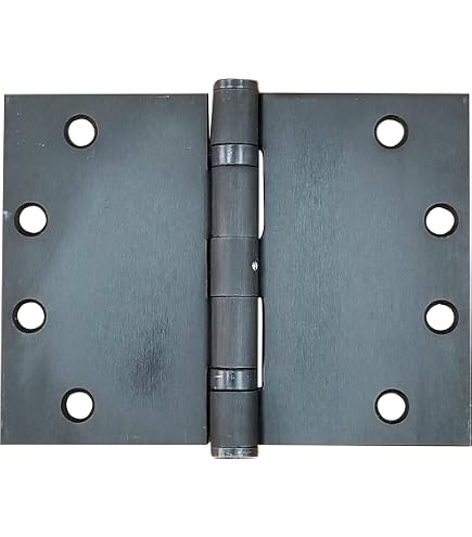 VOLUKA 3 Pack Stainless Steel 4'' Door Hinges for Exterior & Interior Doors,4in x 4in Heavy-Duty Ball Bearing Door Hinges with Square Corners, Brass