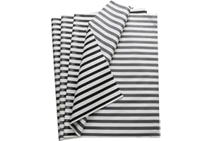 Bobobag 50 Sheets Full Size Gift Wrapping Black Tissue Paper Bulk for Gift Bags, Weddings Birthday Showers Arts Craft Party Decoration (Black Stripe, 20"X 28")