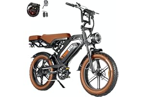 Tamobyke Moped Style 1500W/2000W Electric Bike for Adults,28mph/30mph/33mph Ebike&34-180Miles PAS Range,48V15.6ah/18.2ah/ (874Wh) Larger Battery, 20'' Fat Tire Electric Bike,UL Safety Certified.