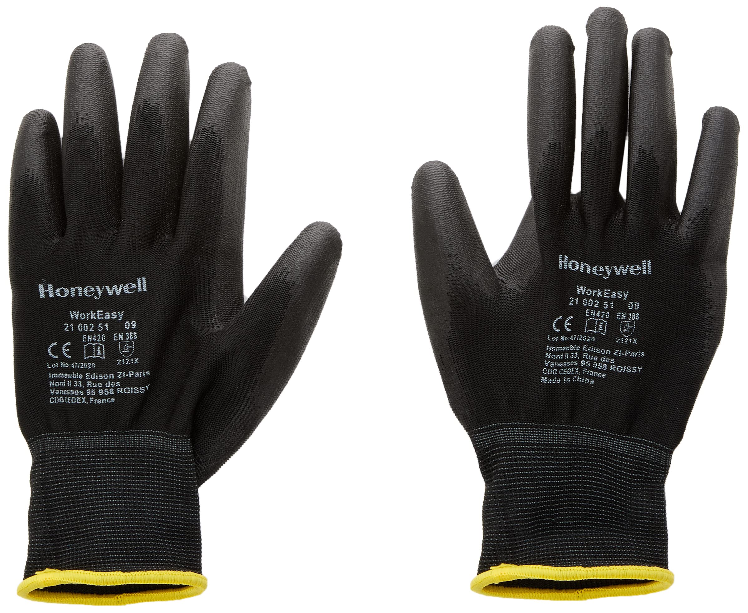 Honeywell 2100251-09/SP PSS Workeasy Black PU General Purpose Gloves, Fine handling in Dry environement, EN 388 3121 - Size 9 (1 pair, carded) โ image 1